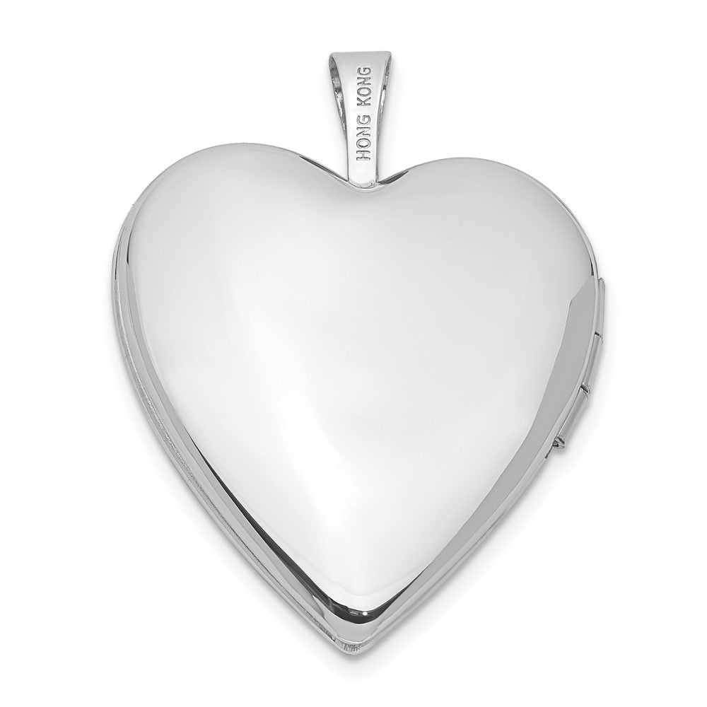 Alternate view of the 14k White Gold Heart with Flower Vine Border Locket, 20mm by The Black Bow Jewelry Co.