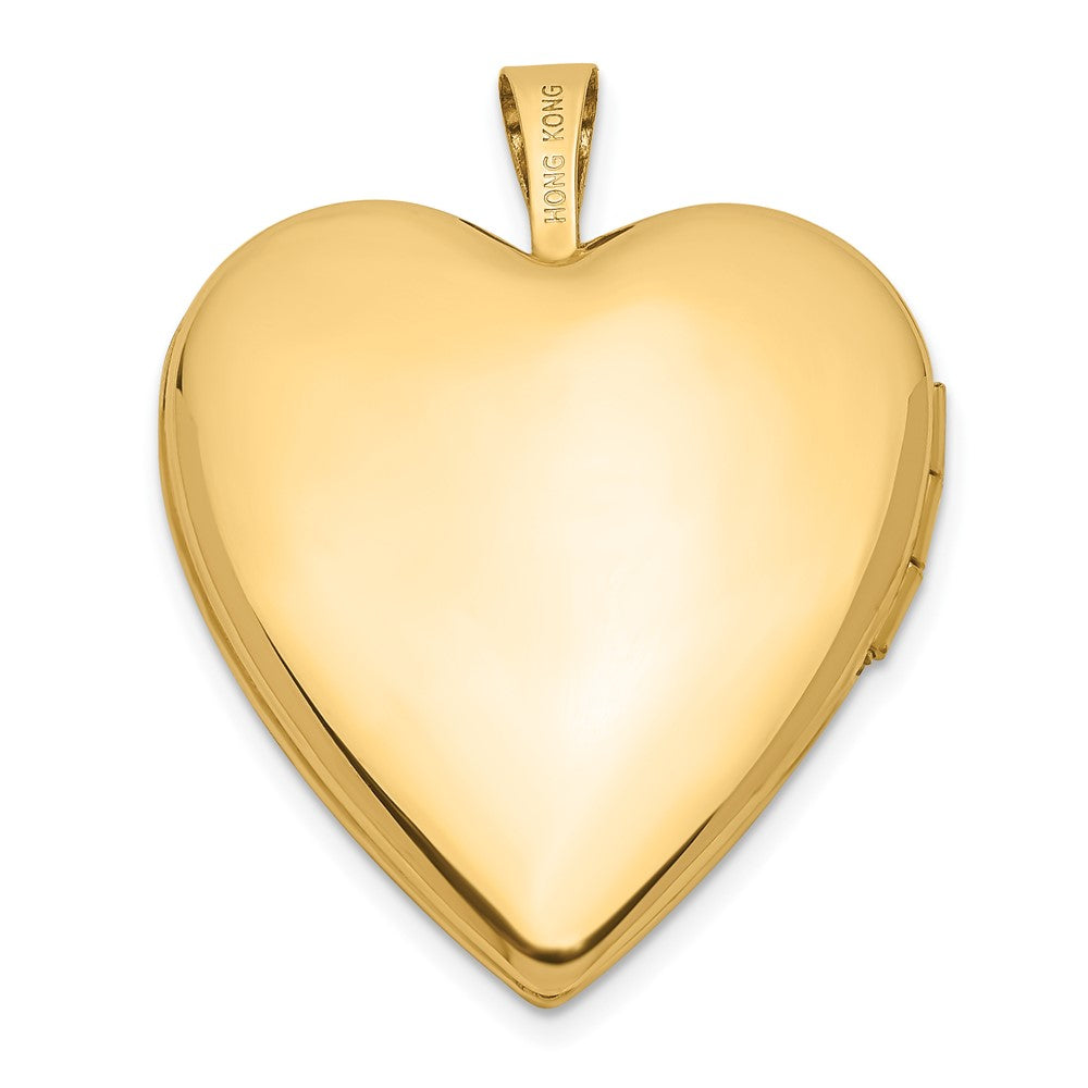 Alternate view of the 14k Yellow Gold and Enamel I Love You Rose Heart Locket, 20mm by The Black Bow Jewelry Co.