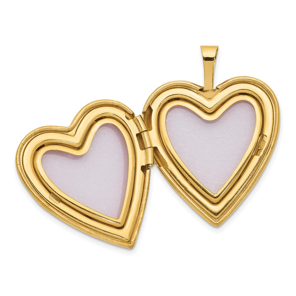 Alternate view of the 14k Yellow Gold and Enamel I Love You Rose Heart Locket, 20mm by The Black Bow Jewelry Co.