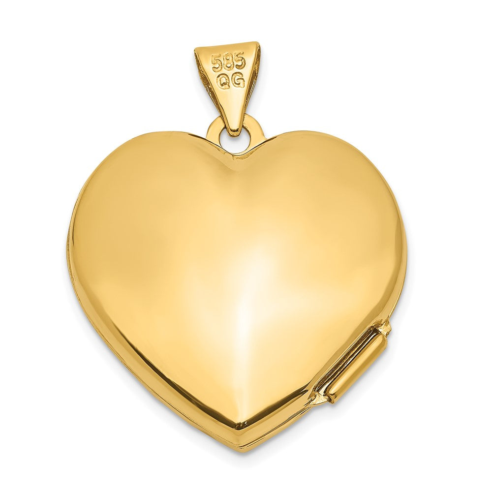 Alternate view of the 14k Yellow Gold 21mm Ornate Heart Locket by The Black Bow Jewelry Co.