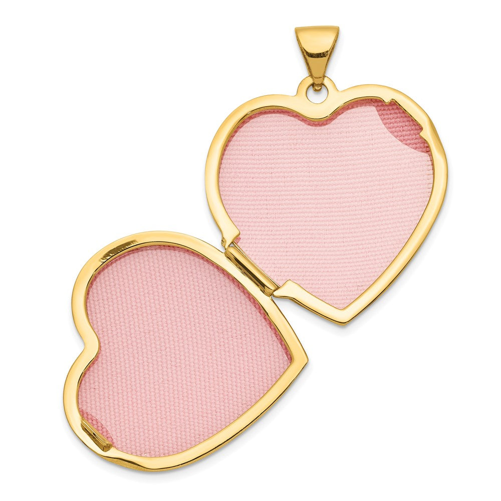 Alternate view of the 14k Yellow Gold 21mm Ornate Heart Locket by The Black Bow Jewelry Co.