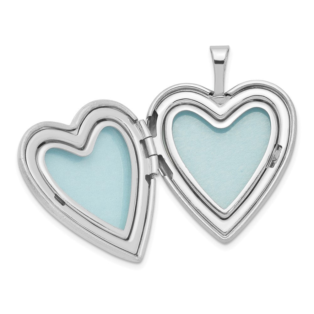Alternate view of the Sterling Silver and Enameled Rose Heart Locket, 20mm by The Black Bow Jewelry Co.