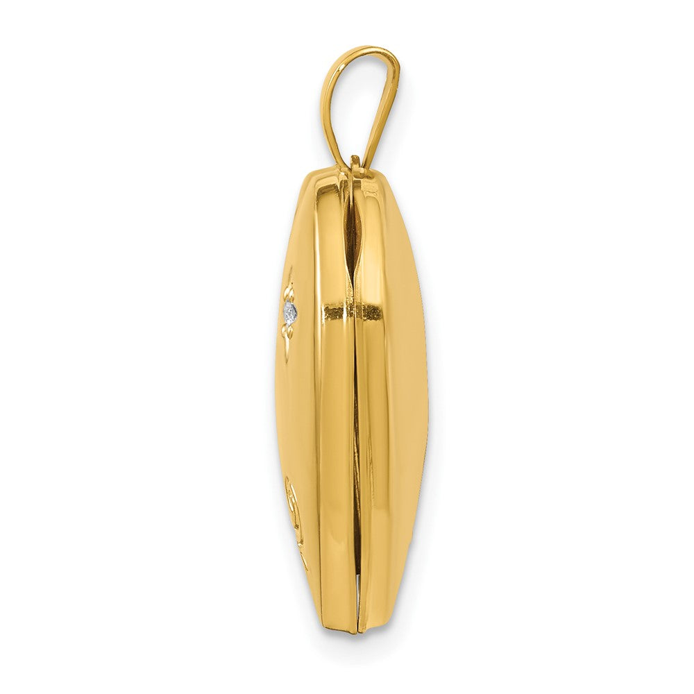 Alternate view of the 21mm Family Diamond Floral Heart Locket in 14k Yellow Gold by The Black Bow Jewelry Co.