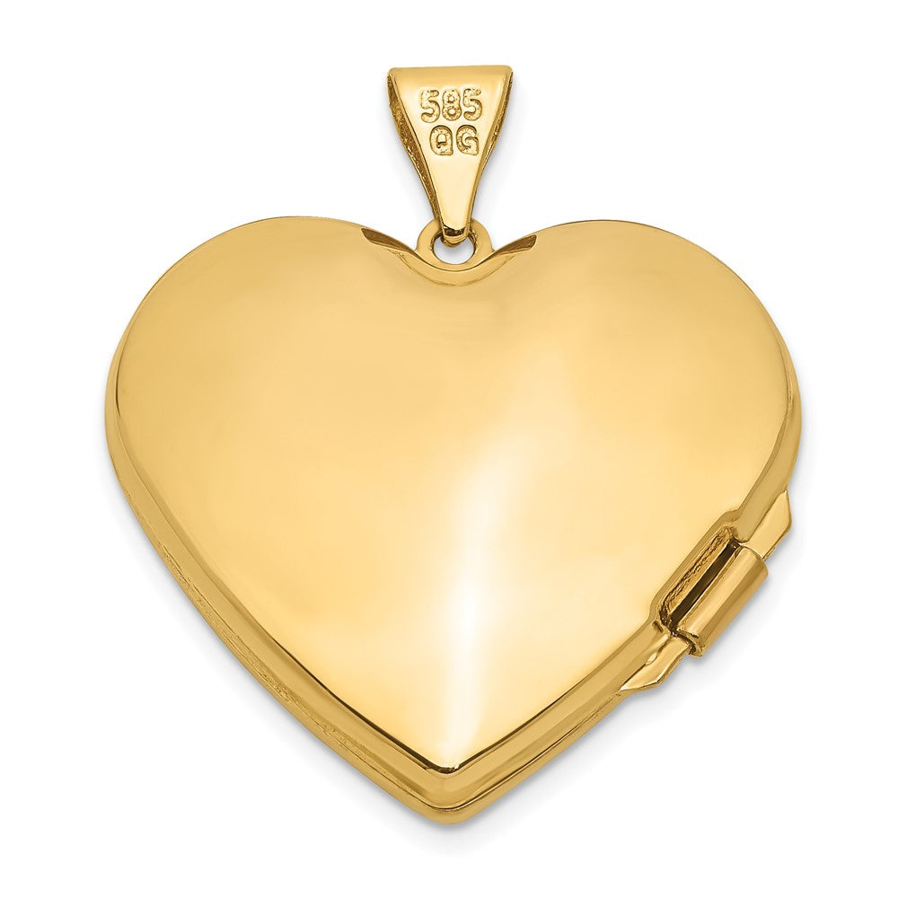 Alternate view of the 21mm Family Diamond Floral Heart Locket in 14k Yellow Gold by The Black Bow Jewelry Co.