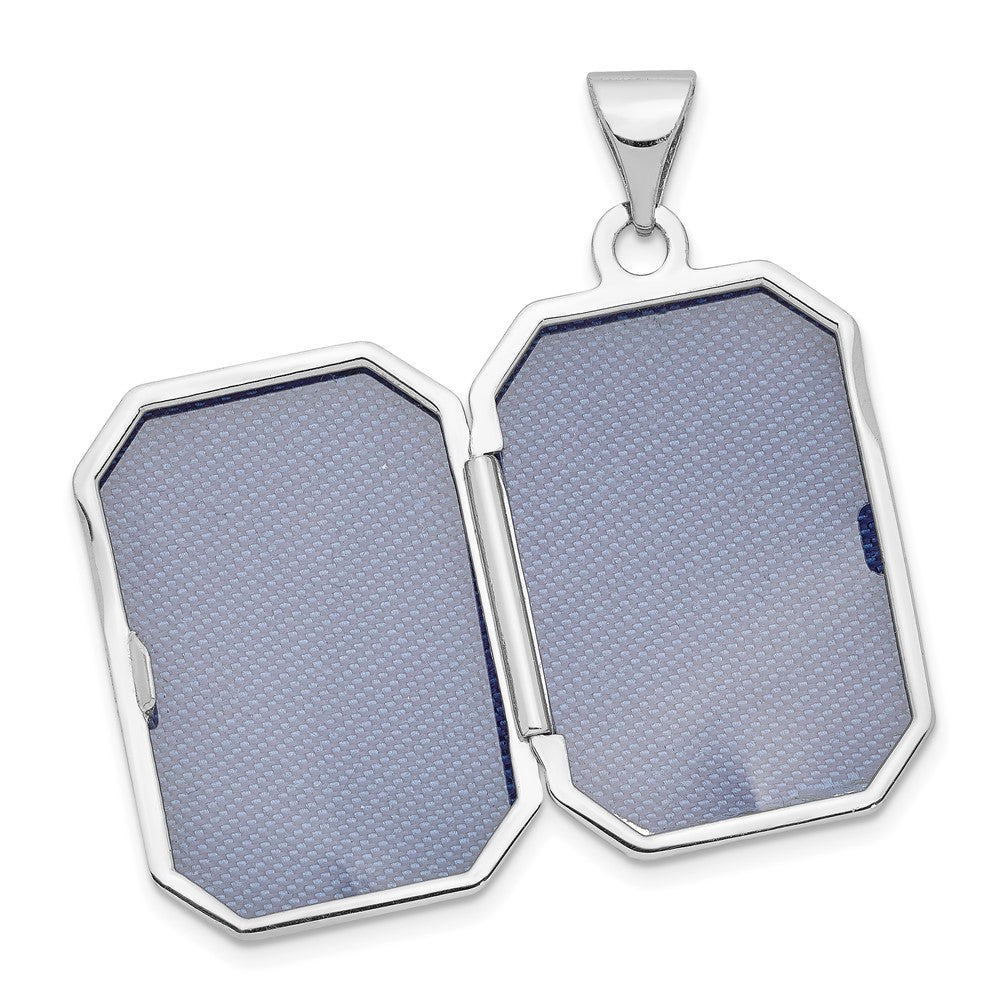 Alternate view of the 14k White Gold 20mm Scrolled Border Octagonal Locket by The Black Bow Jewelry Co.