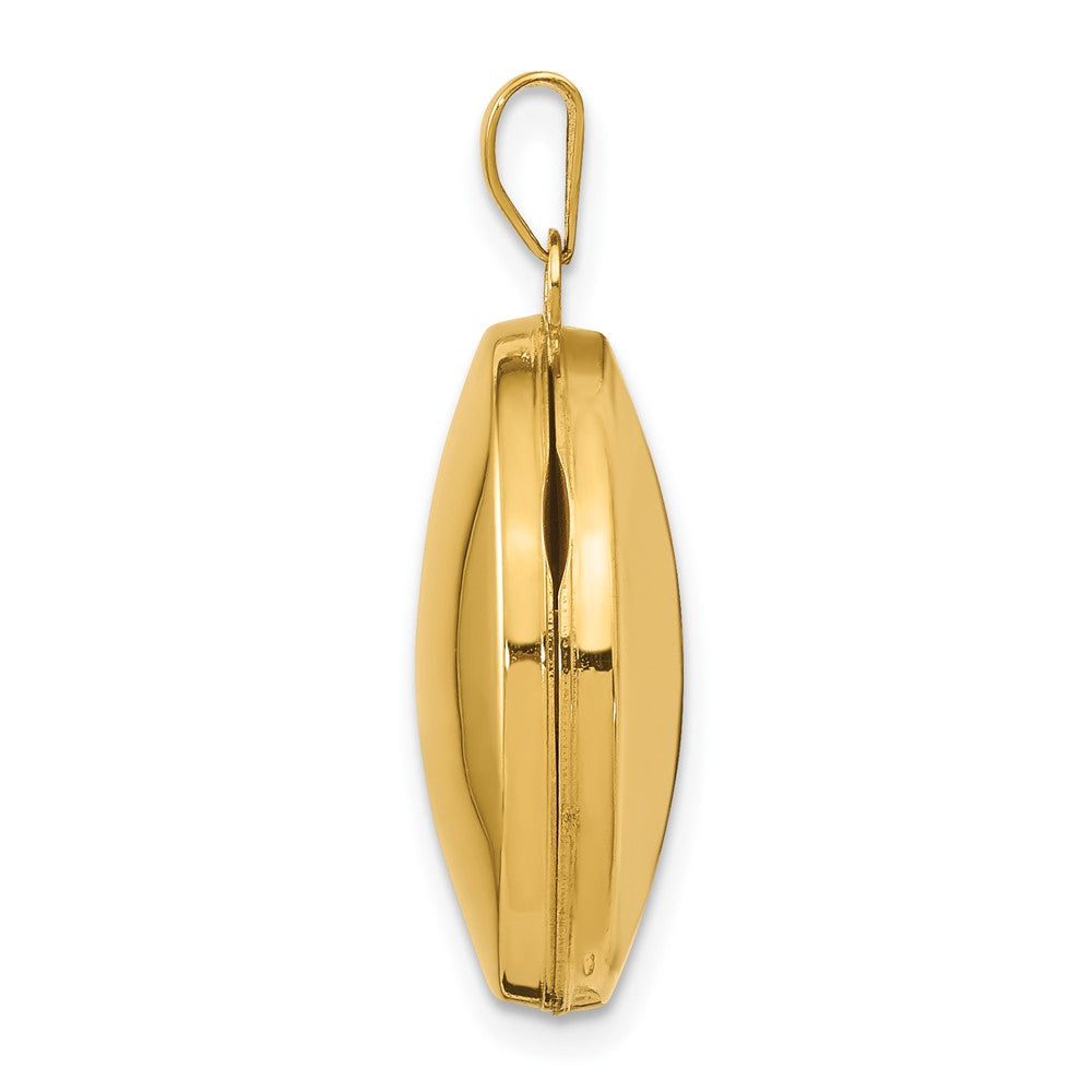 Alternate view of the 14k Yellow Gold 20mm Round Polished Domed Locket Necklace by The Black Bow Jewelry Co.
