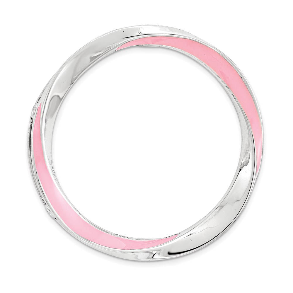 Sterling Silver Pink Enamel Stackable Expressions Large Slide, 29mm, Item P12343 by The Black Bow Jewelry Co.