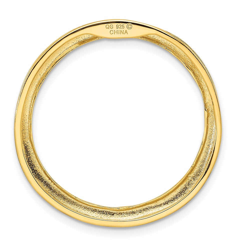 Alternate view of the Gold-Tone Sterling Silver Stackable Large Hammered Slide, 29mm by The Black Bow Jewelry Co.