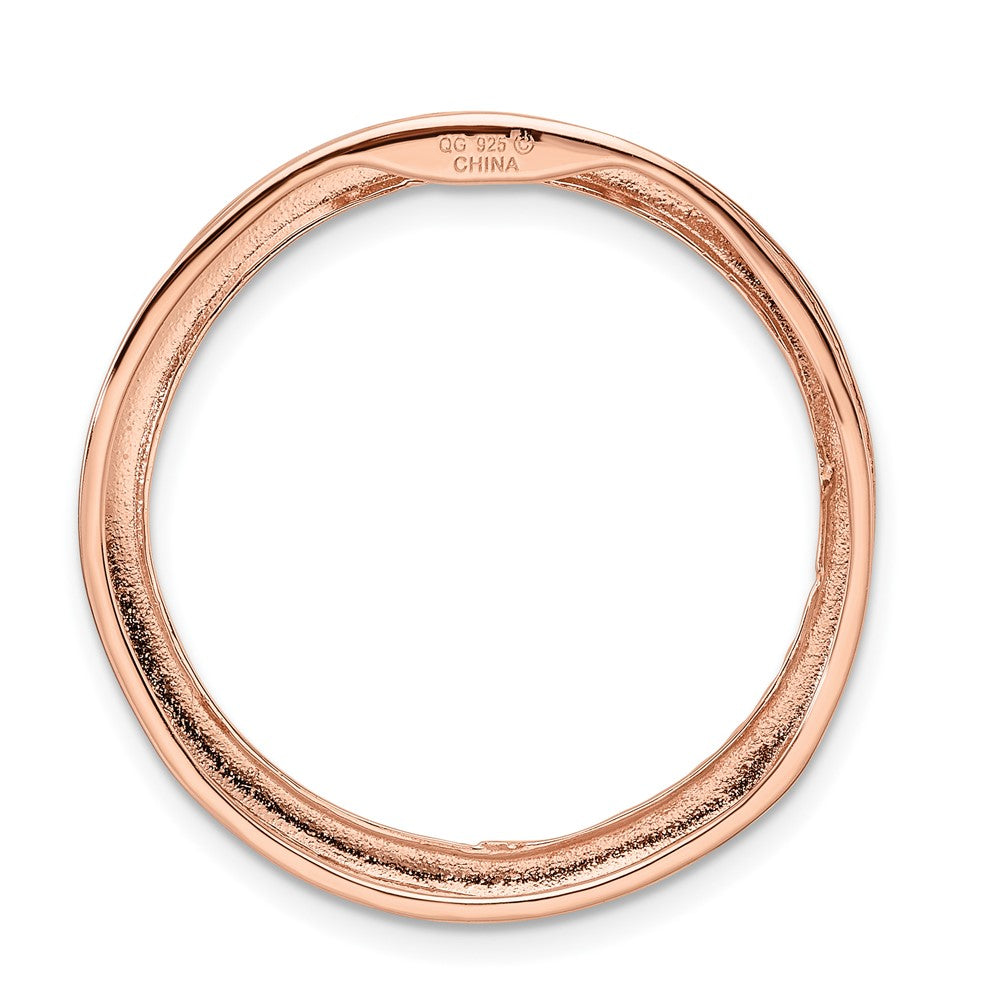 Alternate view of the Rose-Tone Sterling Silver Stackable Large Hammered Slide, 29mm by The Black Bow Jewelry Co.