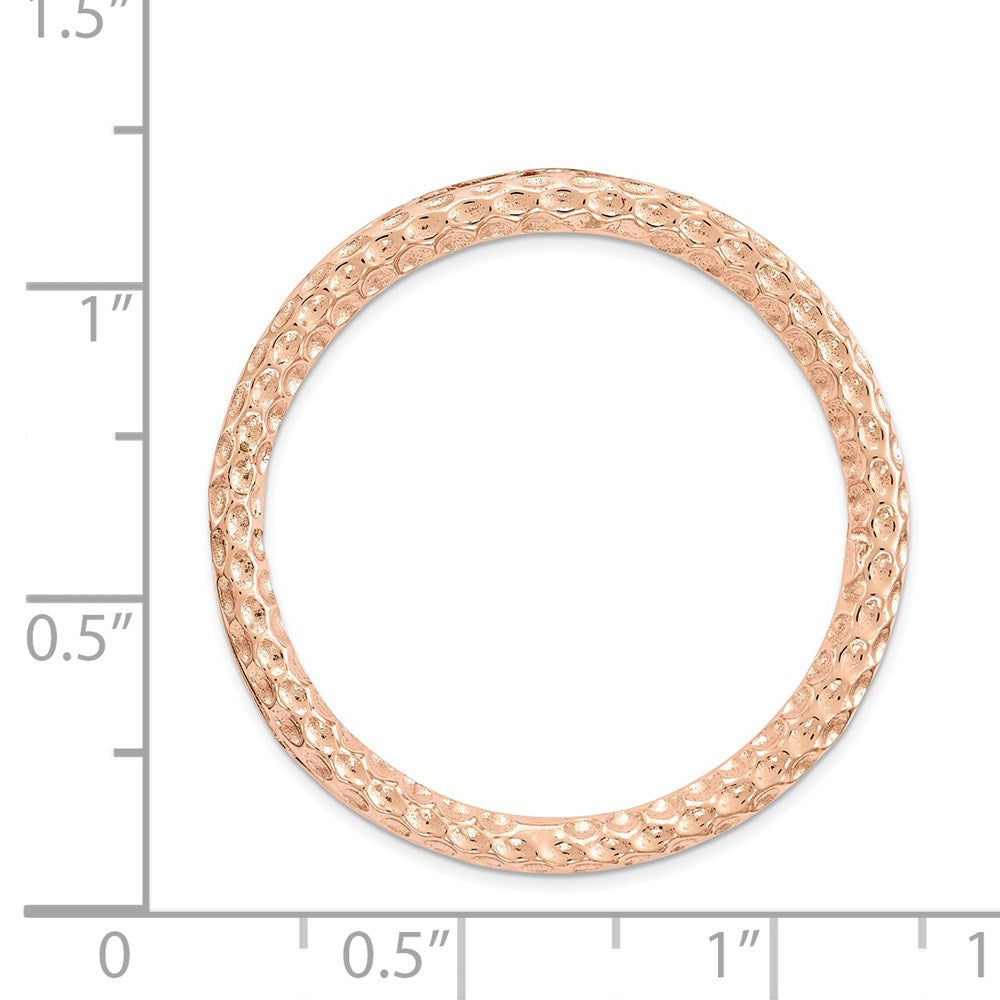 Alternate view of the Rose-Tone Sterling Silver Stackable Large Hammered Slide, 29mm by The Black Bow Jewelry Co.