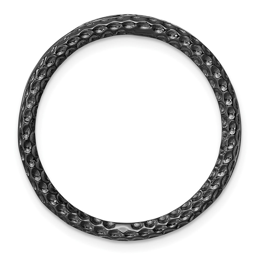 Black Plated Sterling Silver Stackable Large Hammered Slide, 29mm, Item P12347 by The Black Bow Jewelry Co.