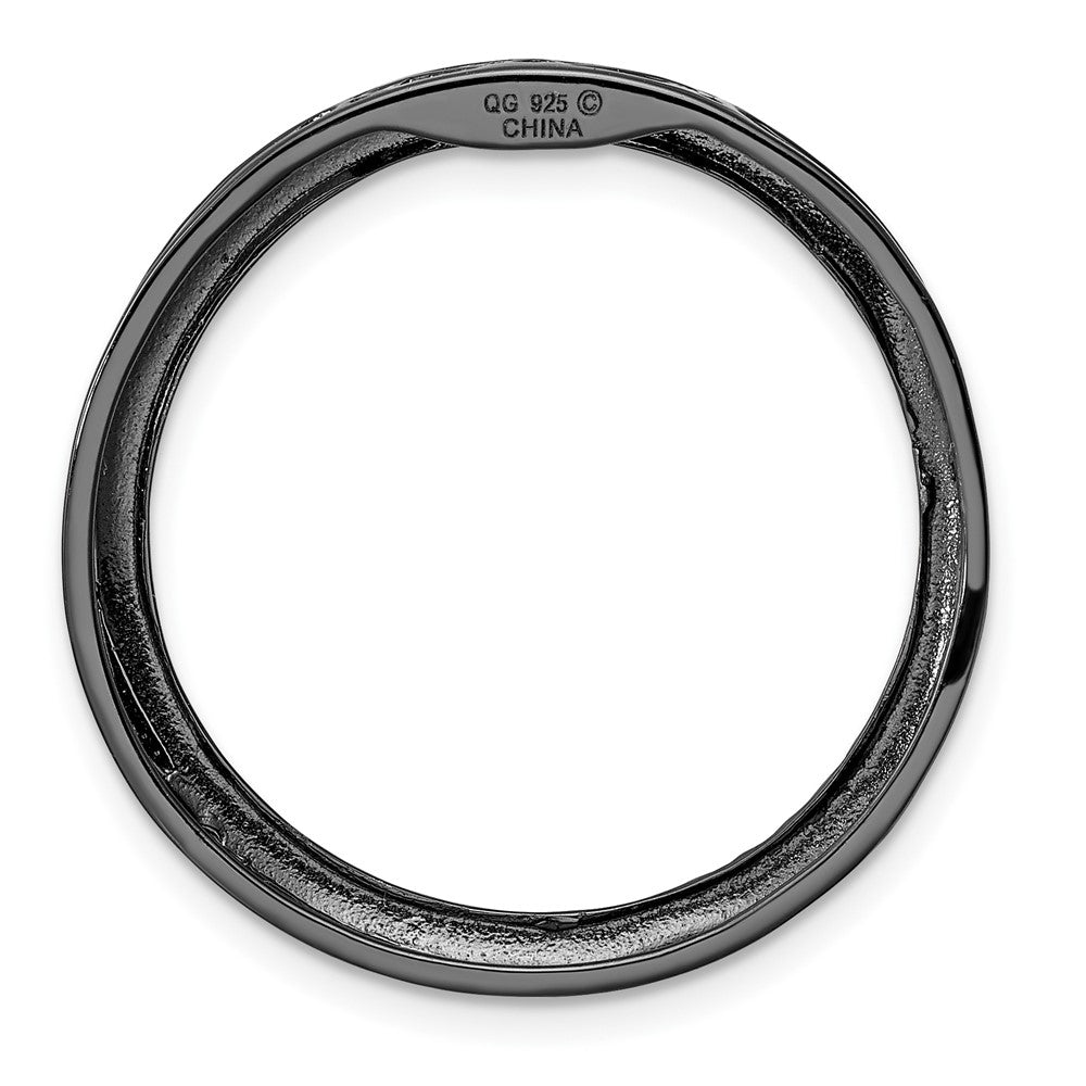 Alternate view of the Black Plated Sterling Silver Stackable Large Hammered Slide, 29mm by The Black Bow Jewelry Co.