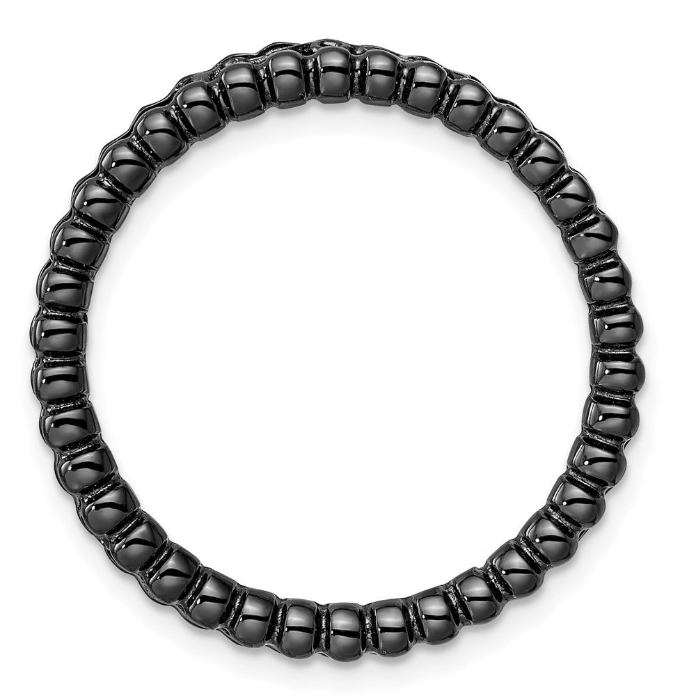 Black Plated Sterling Silver Stackable Large Fluted Slide, 29mm, Item P12351 by The Black Bow Jewelry Co.