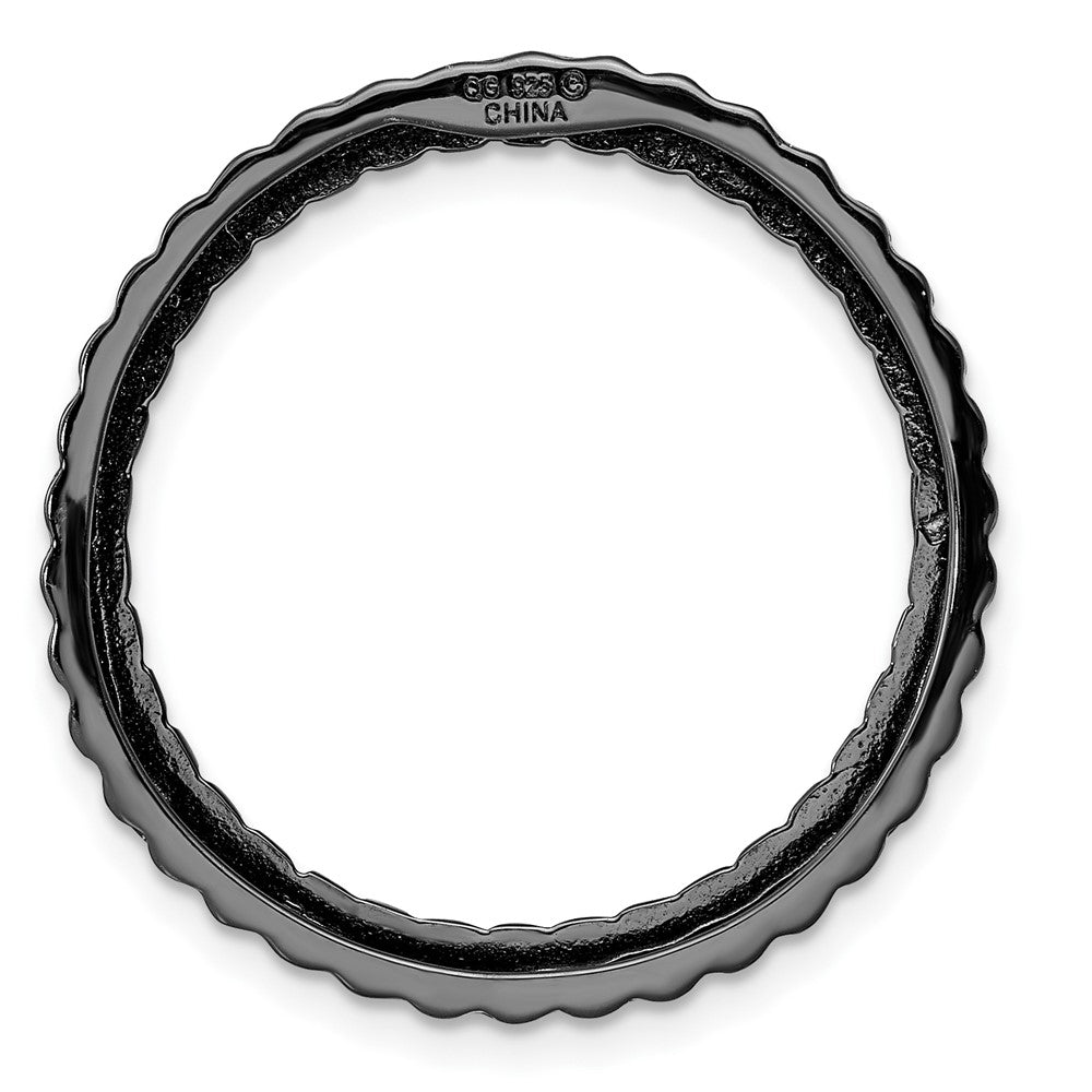 Alternate view of the Black Plated Sterling Silver Stackable Large Fluted Slide, 29mm by The Black Bow Jewelry Co.