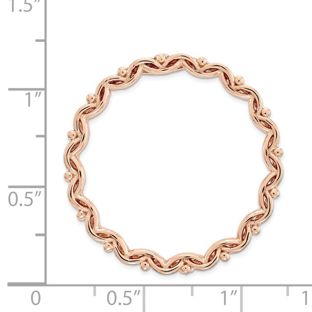 Alternate view of the Rose-Tone Sterling Silver Stackable Large Scalloped Slide, 29mm by The Black Bow Jewelry Co.