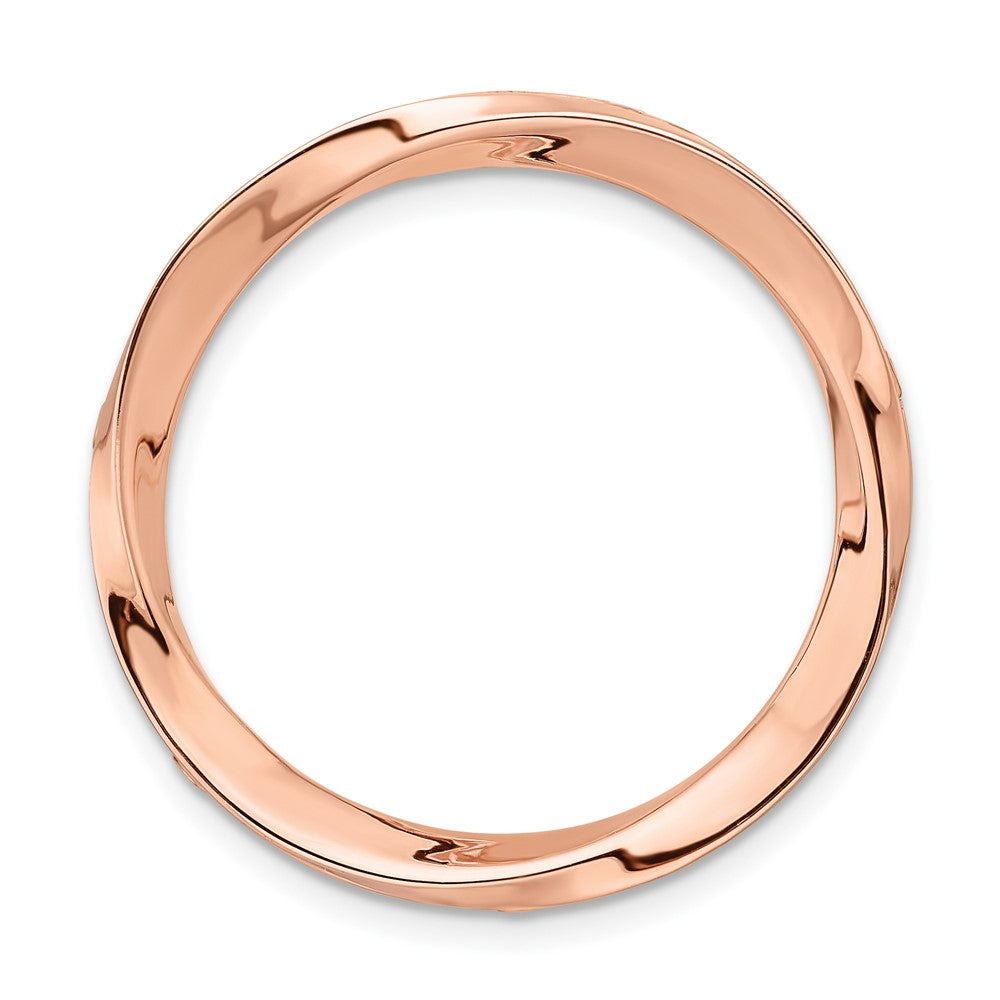 Rose-Tone Sterling Silver Stackable Large Twisted Slide, 29mm, Item P12358 by The Black Bow Jewelry Co.