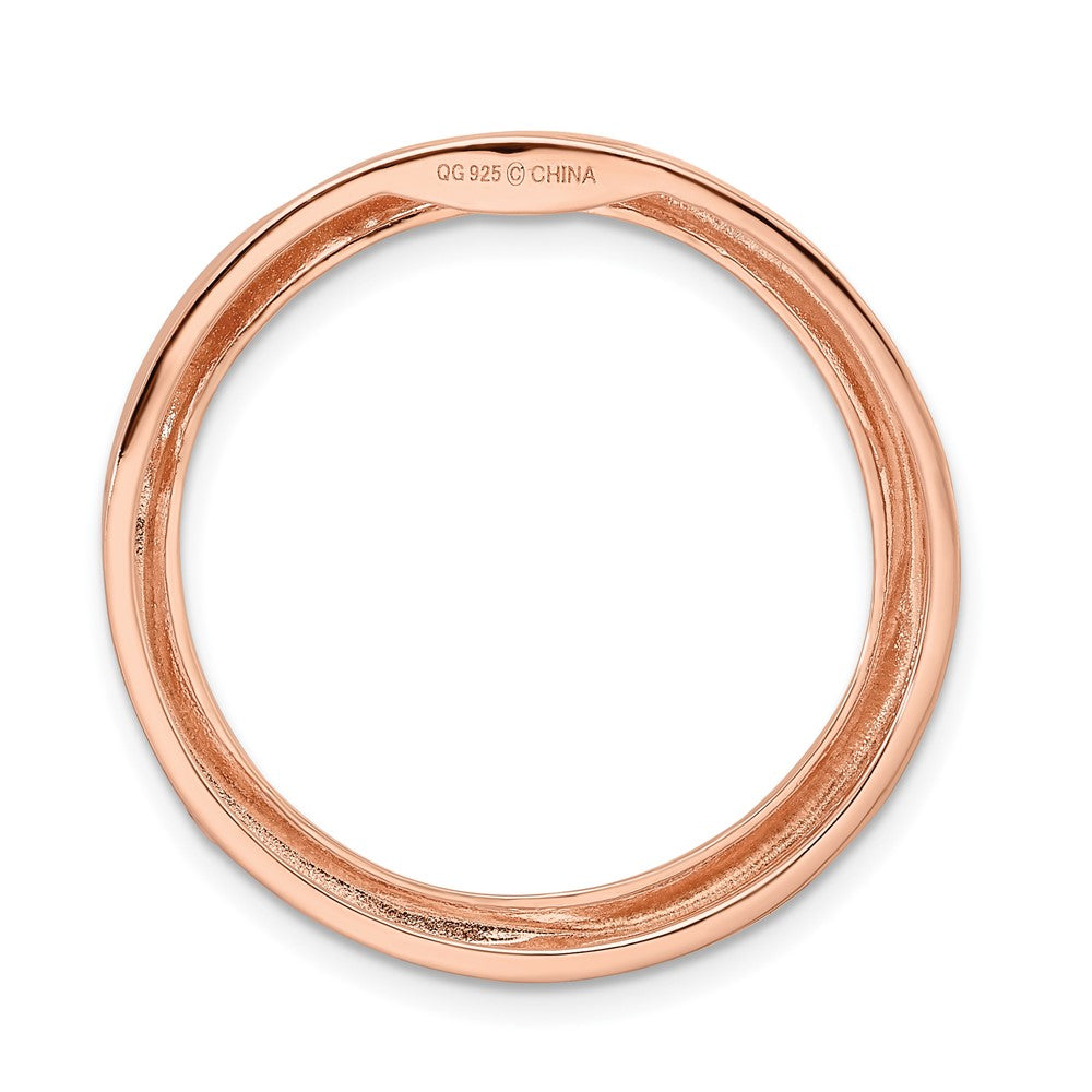 Alternate view of the Rose-Tone Sterling Silver Stackable Large Twisted Slide, 29mm by The Black Bow Jewelry Co.