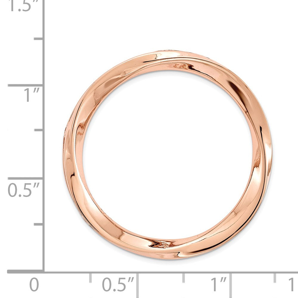 Alternate view of the Rose-Tone Sterling Silver Stackable Large Twisted Slide, 29mm by The Black Bow Jewelry Co.