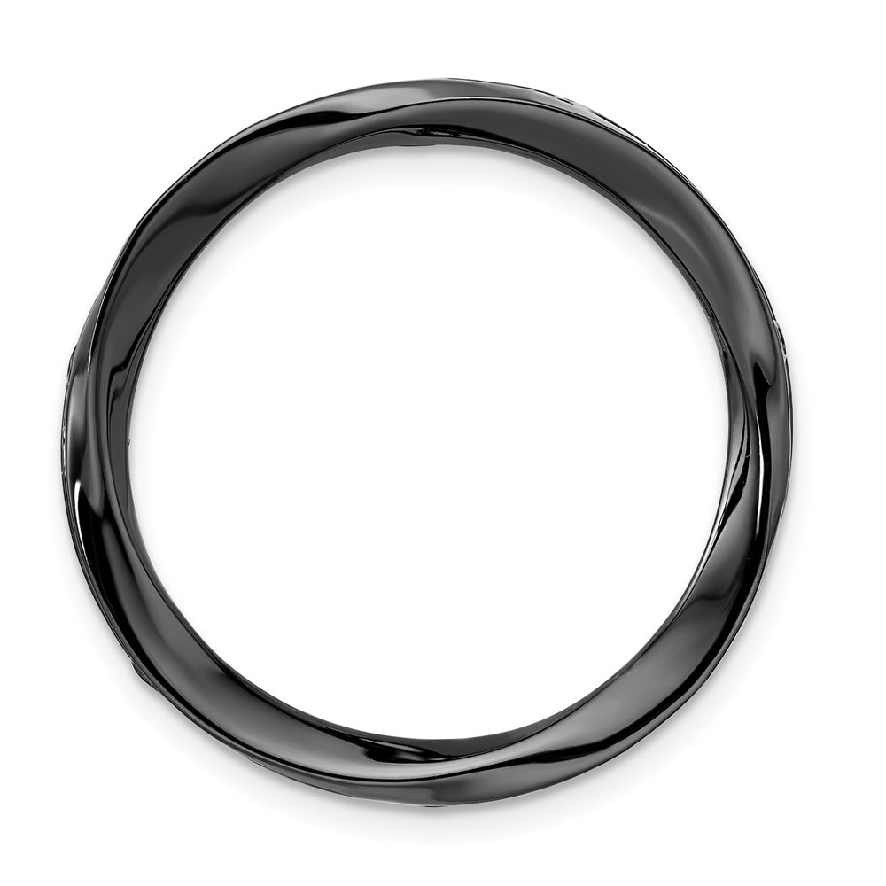 Black Plated Sterling Silver Stackable Large Twisted Slide, 29mm, Item P12359 by The Black Bow Jewelry Co.