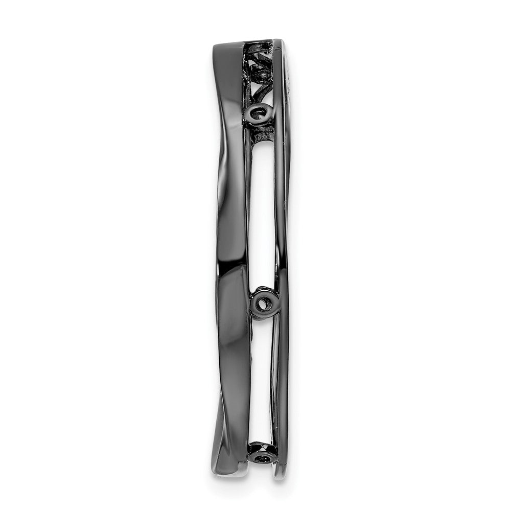 Alternate view of the Black Plated Sterling Silver Stackable Large Twisted Slide, 29mm by The Black Bow Jewelry Co.