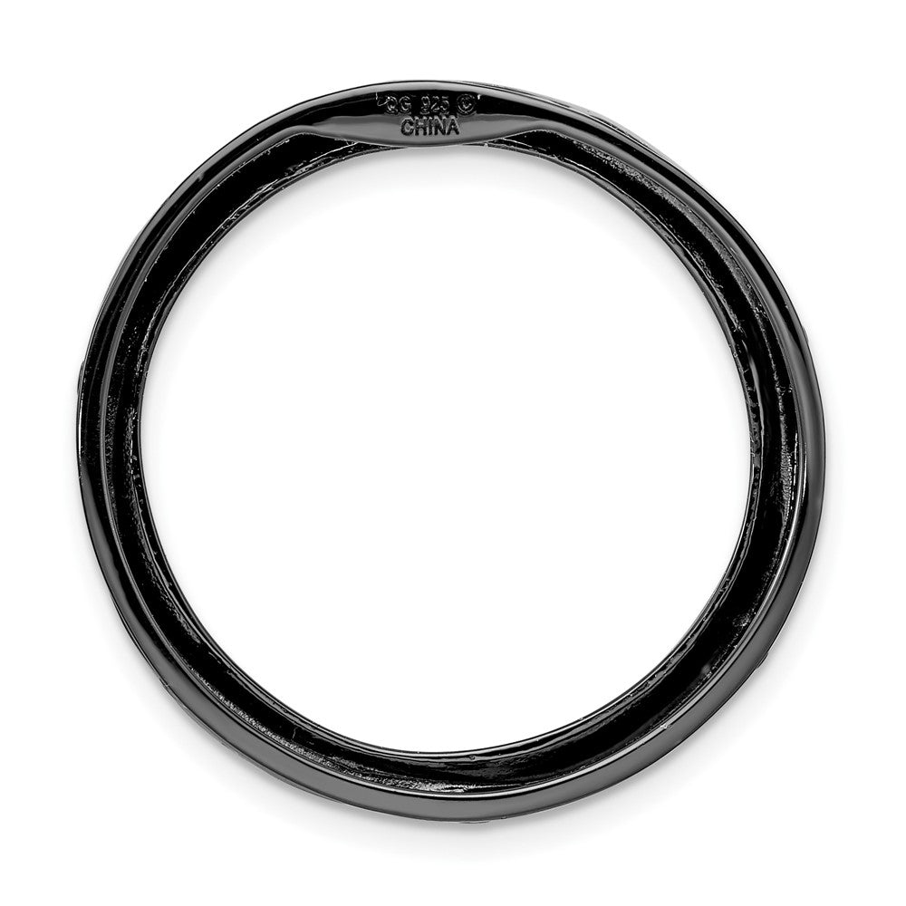 Alternate view of the Black Plated Sterling Silver Stackable Large Twisted Slide, 29mm by The Black Bow Jewelry Co.