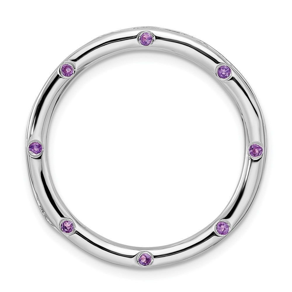 Sterling Silver & Amethyst Stackable Expressions Large Slide, 29mm, Item P12361 by The Black Bow Jewelry Co.