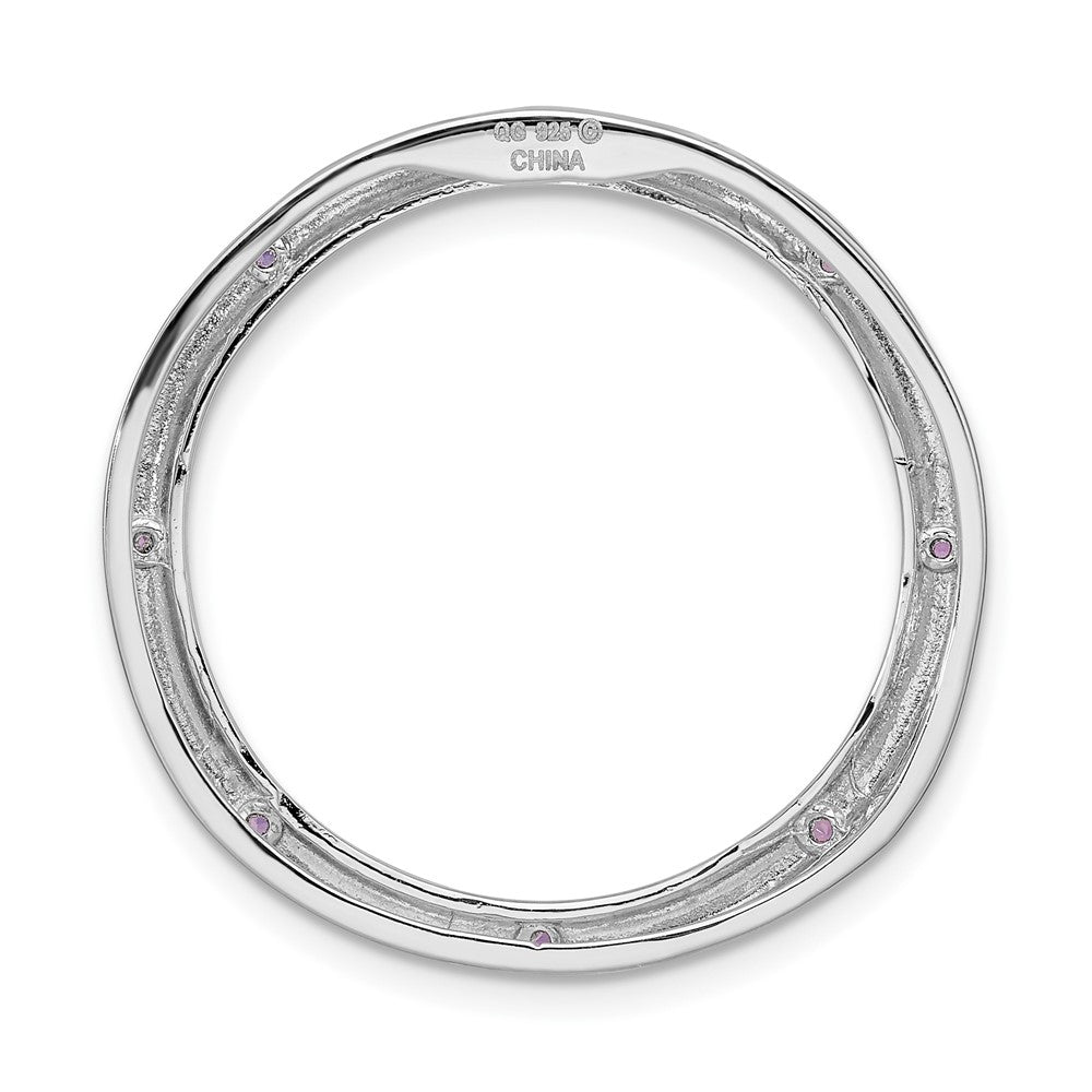 Alternate view of the Sterling Silver & Amethyst Stackable Expressions Large Slide, 29mm by The Black Bow Jewelry Co.