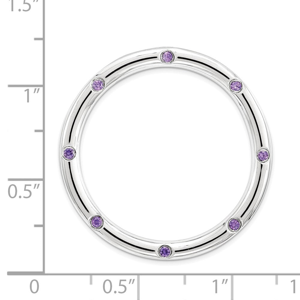 Alternate view of the Sterling Silver & Amethyst Stackable Expressions Large Slide, 29mm by The Black Bow Jewelry Co.