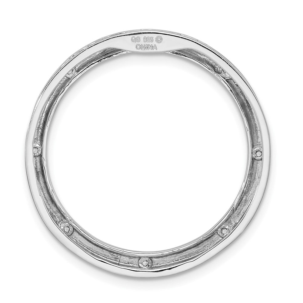 Alternate view of the Sterling Silver & Aquamarine Stackable Expressions Large Slide, 29mm by The Black Bow Jewelry Co.