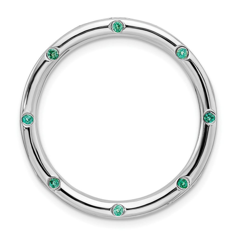 Sterling Silver & Cr. Emerald Stackable Expressions Large Slide, 29mm, Item P12364 by The Black Bow Jewelry Co.