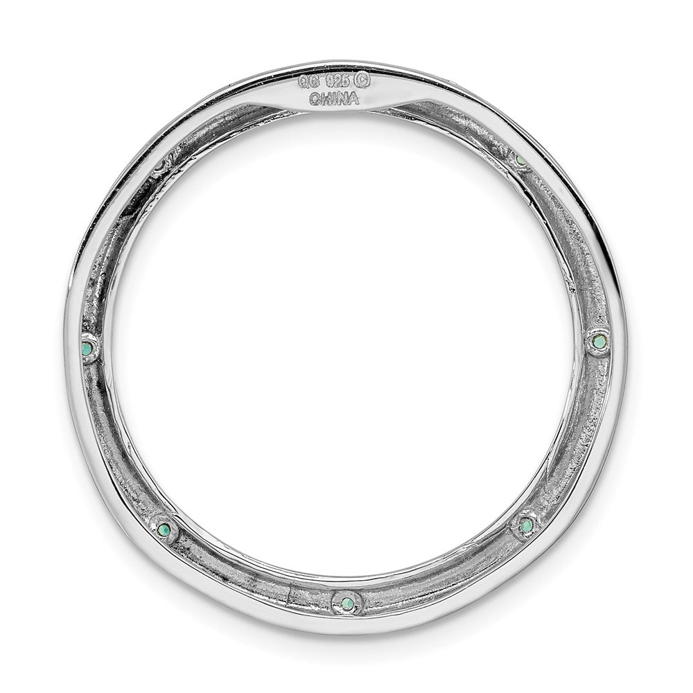 Alternate view of the Sterling Silver & Cr. Emerald Stackable Expressions Large Slide, 29mm by The Black Bow Jewelry Co.