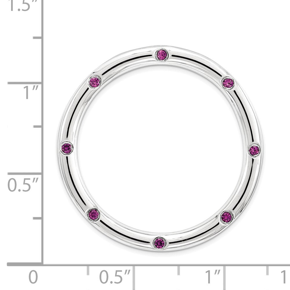 Alternate view of the Sterling Silver & Rh. Garnet Stackable Expressions Large Slide, 29mm by The Black Bow Jewelry Co.