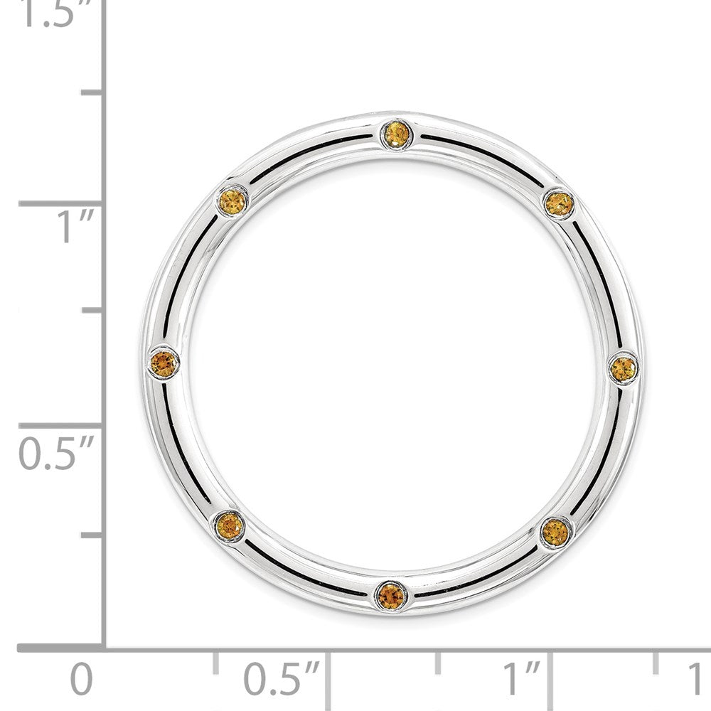 Alternate view of the Sterling Silver & Citrine Stackable Expressions Large Slide, 29mm by The Black Bow Jewelry Co.