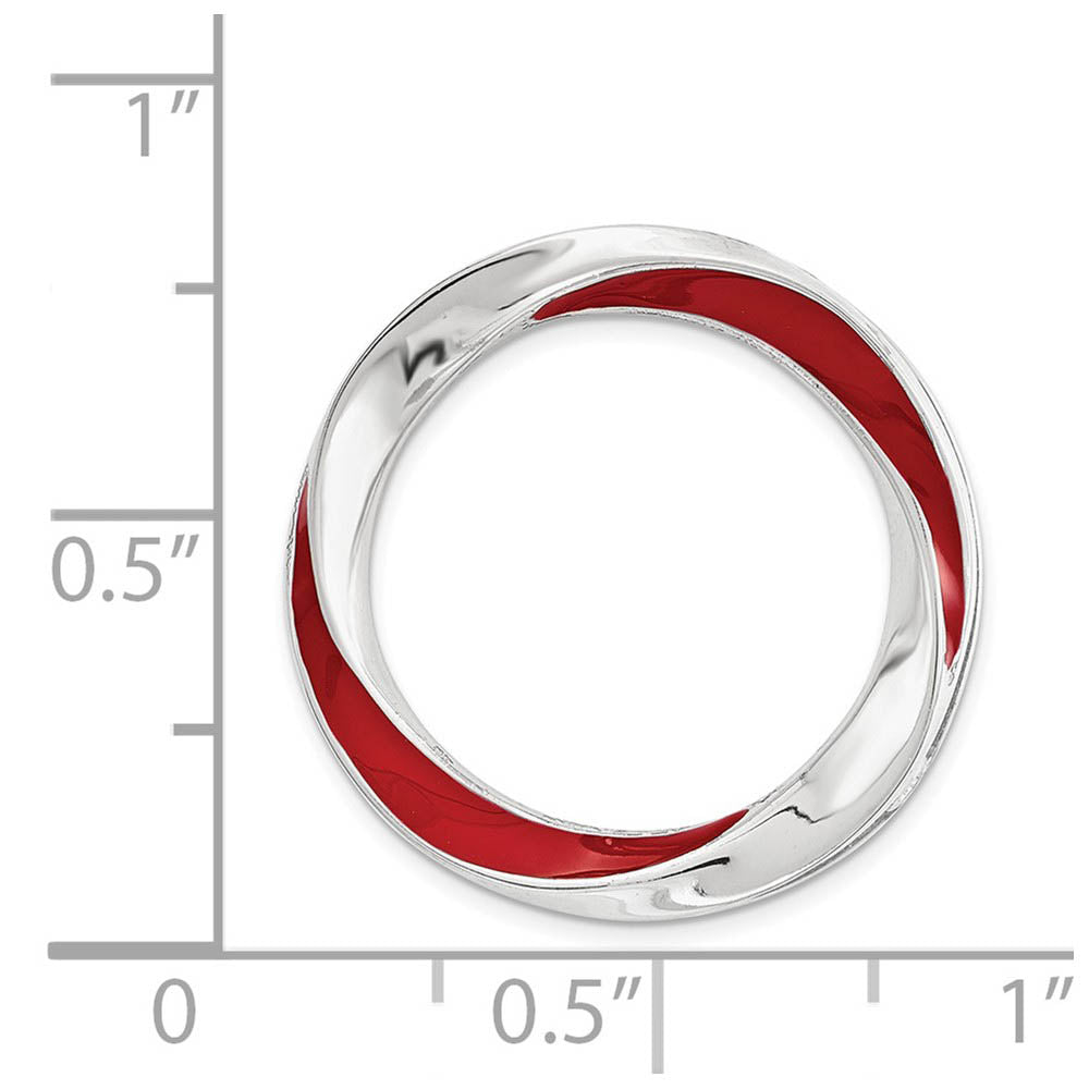 Alternate view of the Sterling Silver & Red Enamel Stackable Expressions Medium Slide, 20mm by The Black Bow Jewelry Co.