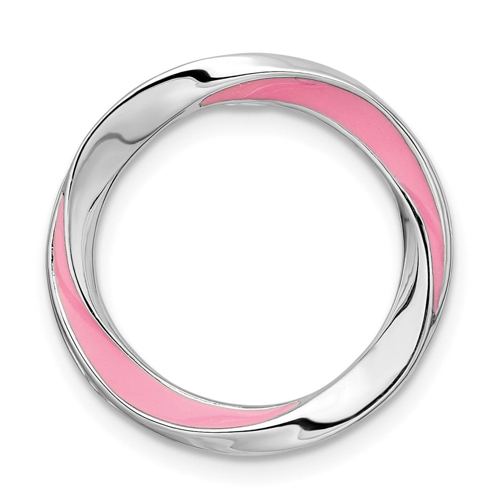 Sterling Silver & Pink Enamel Stackable Expressions Medium Slide, 20mm, Item P12388 by The Black Bow Jewelry Co.