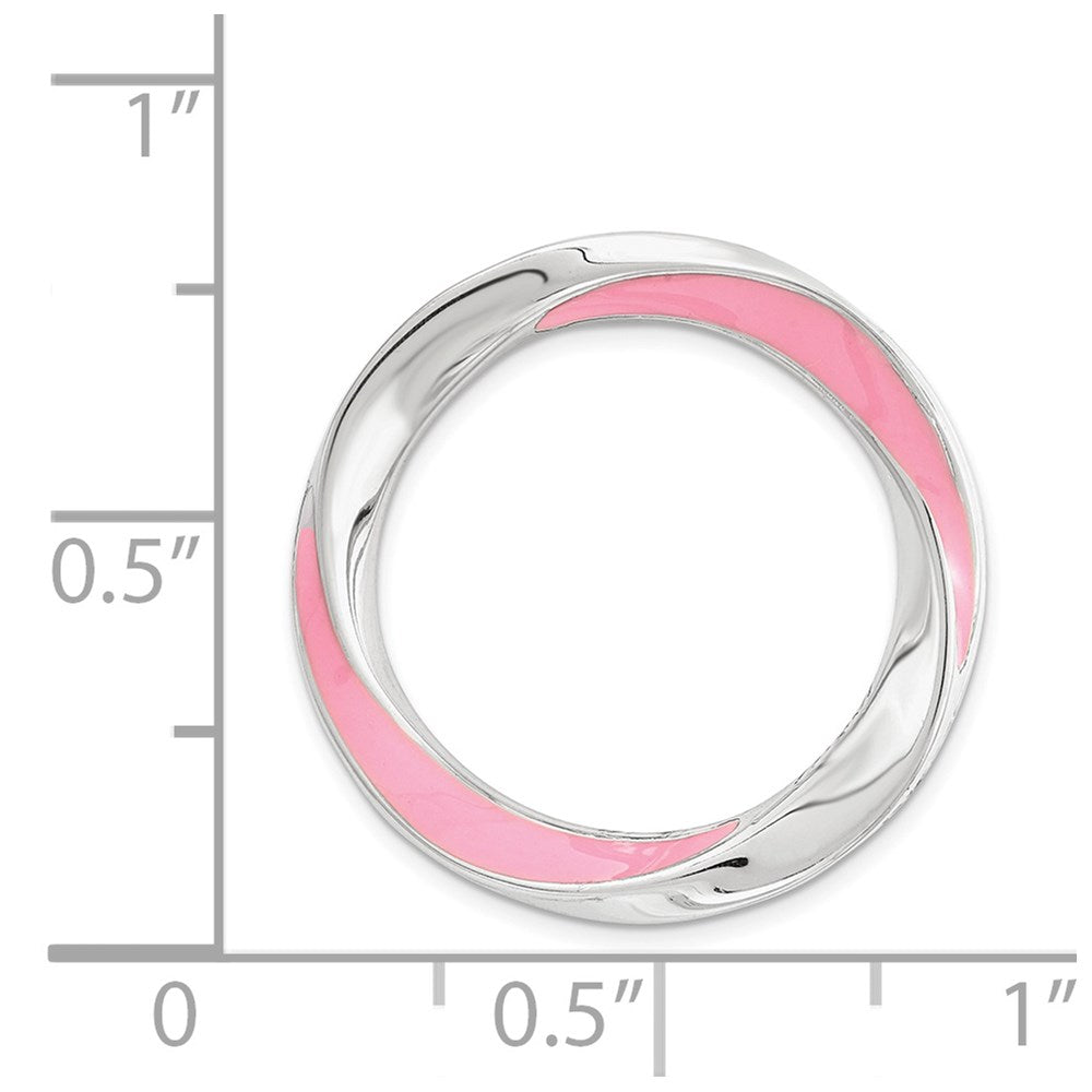 Alternate view of the Sterling Silver & Pink Enamel Stackable Expressions Medium Slide, 20mm by The Black Bow Jewelry Co.