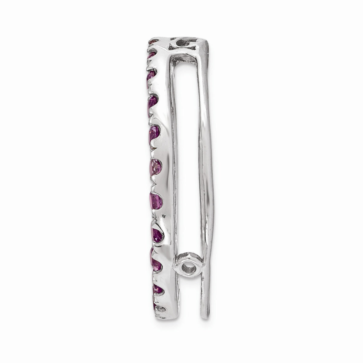 Alternate view of the Sterling Silver &amp; Rh. Garnet Stackable Expressions Medium Slide, 20mm by The Black Bow Jewelry Co.