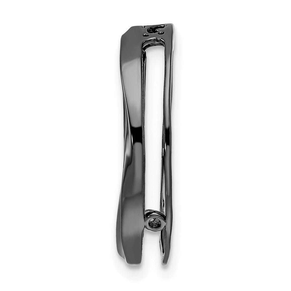 Alternate view of the Black Plated Sterling Silver Stackable Medium Twisted Slide, 20mm by The Black Bow Jewelry Co.