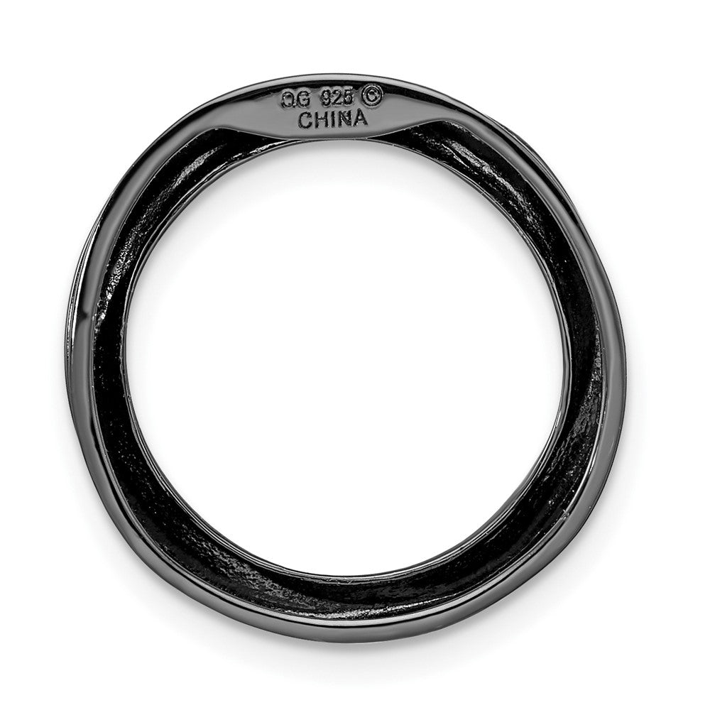Alternate view of the Black Plated Sterling Silver Stackable Medium Twisted Slide, 20mm by The Black Bow Jewelry Co.