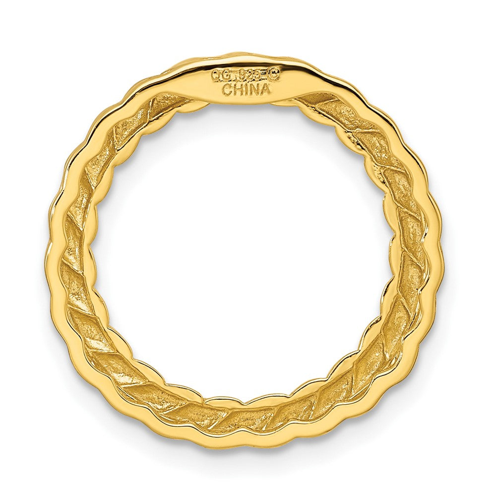 Alternate view of the Gold-Tone Sterling Silver Stackable Medium Rope Slide, 20mm by The Black Bow Jewelry Co.