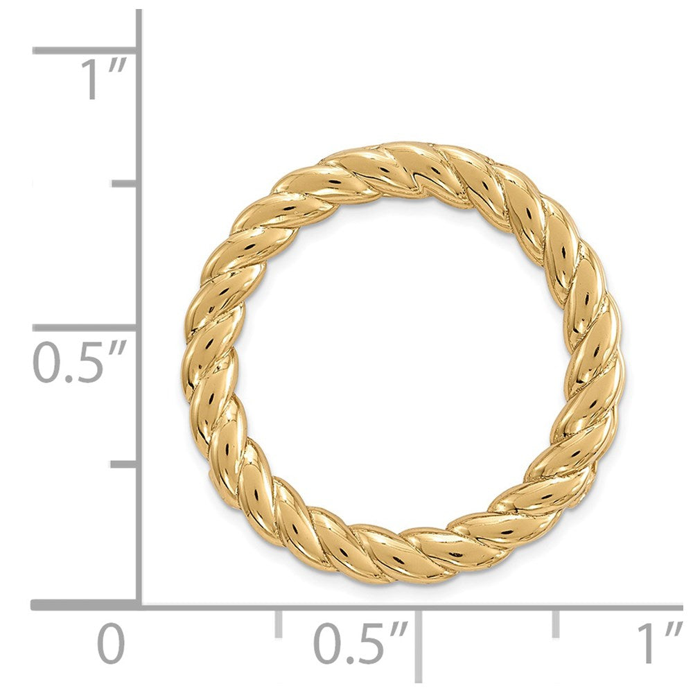 Alternate view of the Gold-Tone Sterling Silver Stackable Medium Rope Slide, 20mm by The Black Bow Jewelry Co.