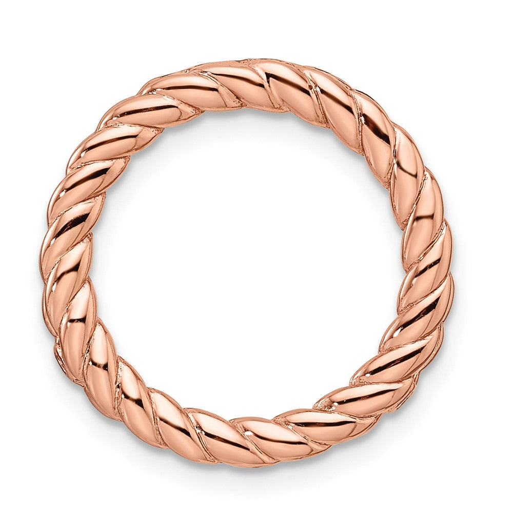 Rose-Tone Sterling Silver Stackable Medium Rope Slide, 20mm, Item P12411 by The Black Bow Jewelry Co.