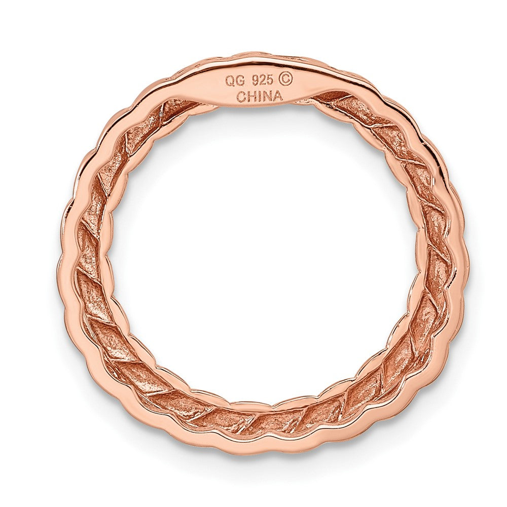 Alternate view of the Rose-Tone Sterling Silver Stackable Medium Rope Slide, 20mm by The Black Bow Jewelry Co.