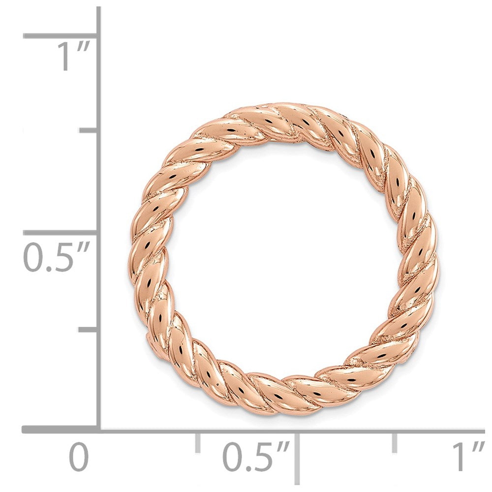 Alternate view of the Rose-Tone Sterling Silver Stackable Medium Rope Slide, 20mm by The Black Bow Jewelry Co.
