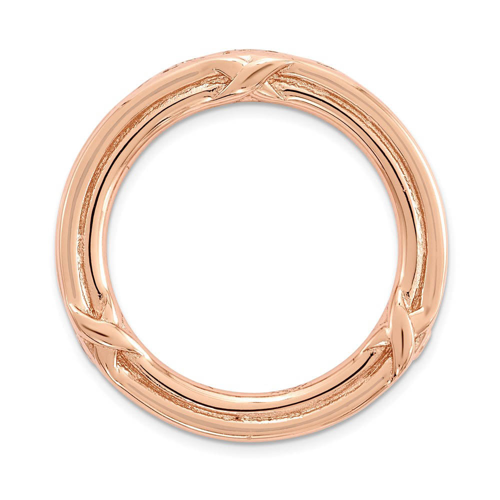 Rose-Tone Sterling Silver Stackable Medium Grooved X Slide, 20mm, Item P12415 by The Black Bow Jewelry Co.