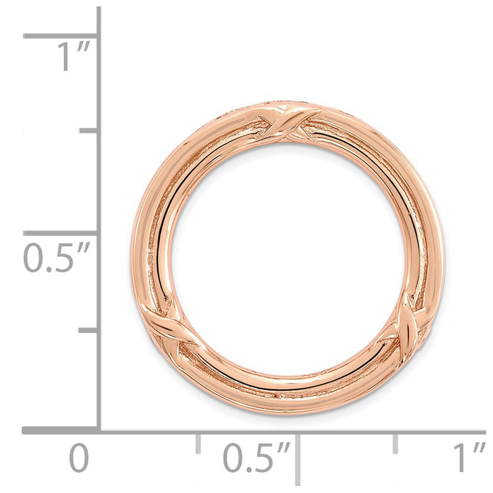 Alternate view of the Rose-Tone Sterling Silver Stackable Medium Grooved X Slide, 20mm by The Black Bow Jewelry Co.