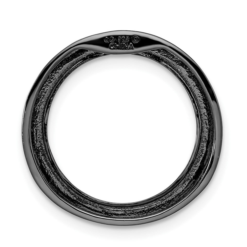 Alternate view of the Black Plated Sterling Silver Stackable Med Grooved X Slide, 20mm by The Black Bow Jewelry Co.