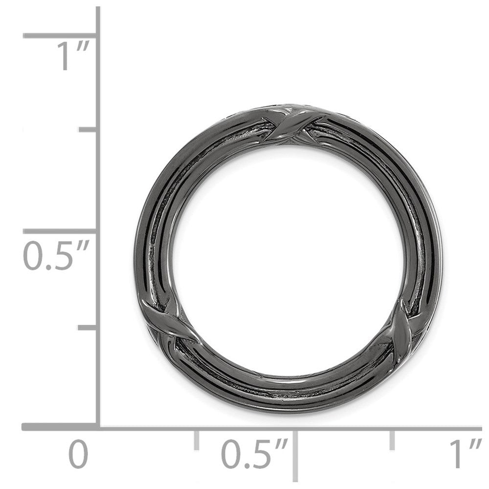 Alternate view of the Black Plated Sterling Silver Stackable Med Grooved X Slide, 20mm by The Black Bow Jewelry Co.