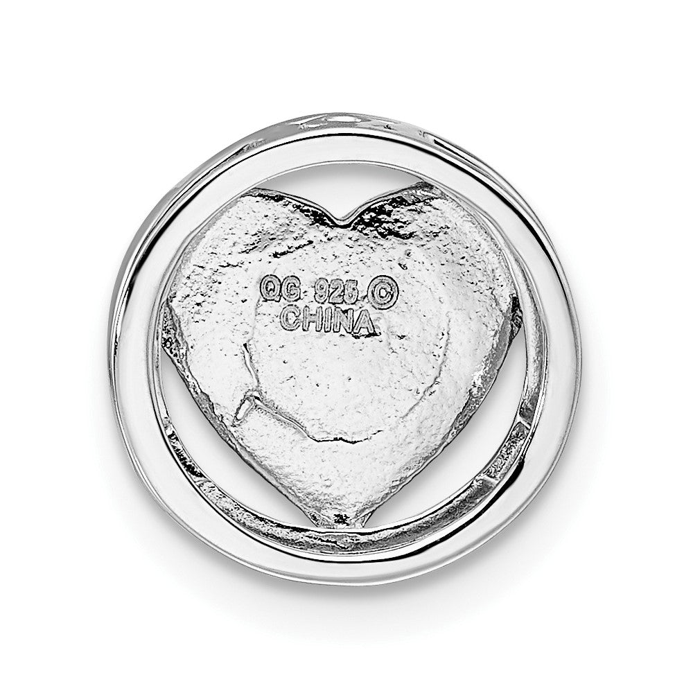 Alternate view of the Sterling Silver Enameled Stackable Small Pink Heart Slide, 12mm by The Black Bow Jewelry Co.