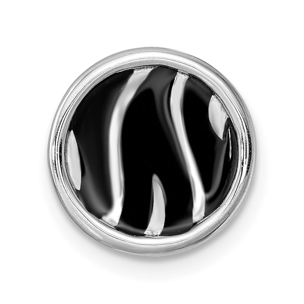 Sterling Silver Enameled Stackable Small Black Zebra Print Slide, 12mm, Item P12427 by The Black Bow Jewelry Co.